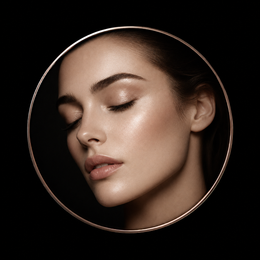 “Editorial beauty portrait featuring IMPERA soft glam makeup look”
