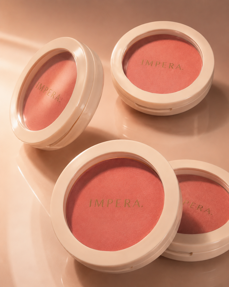 Luxury IMPERA compact powder collection with soft matte skin finish