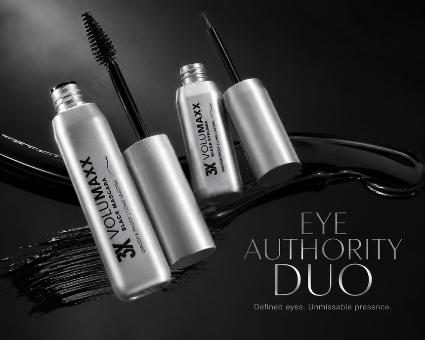 kajal and mascara comboLuxury IMPERA mascara and eyeliner campaign with feminine power aesthetic