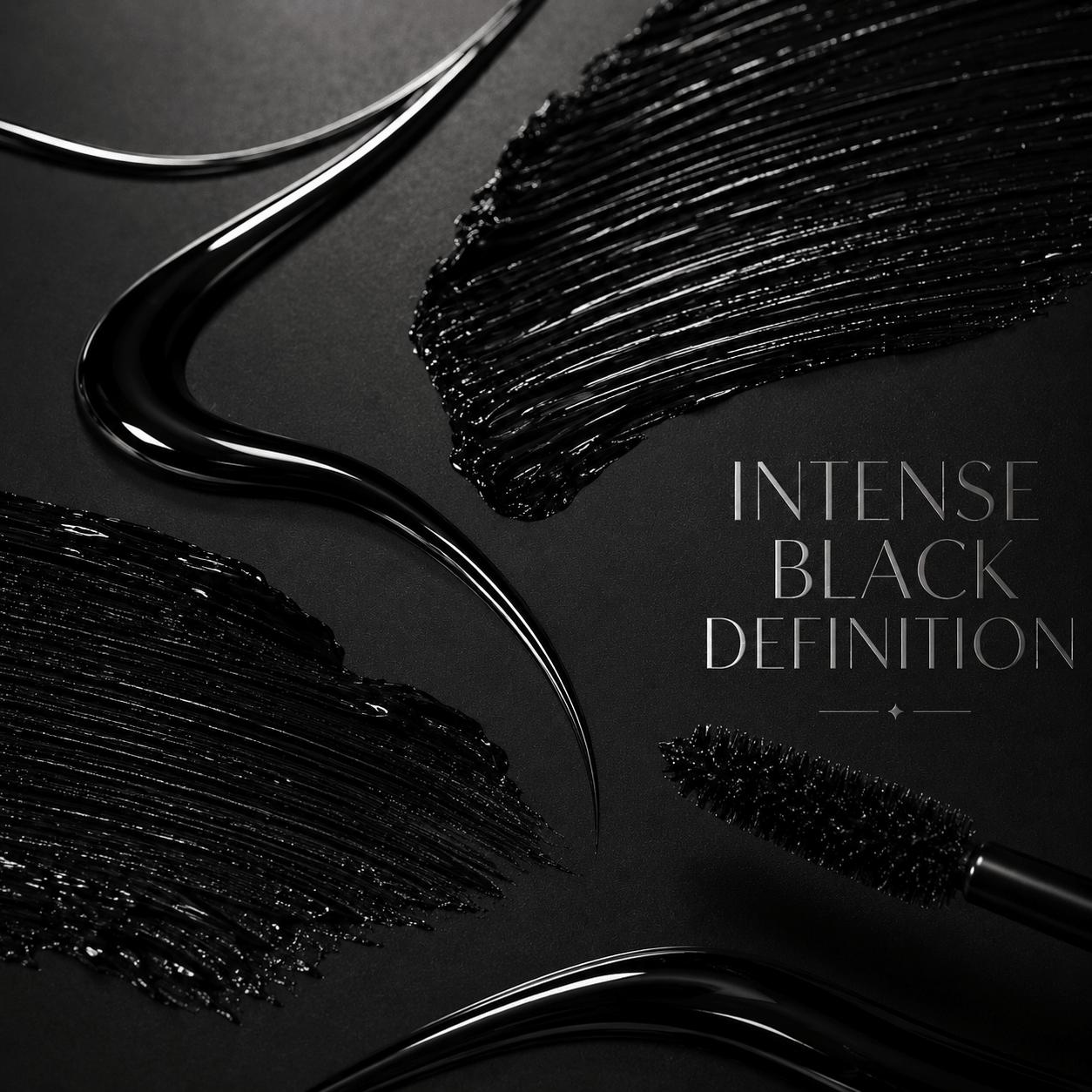 kajal and mascara combo“Luxury black cosmetic texture with bold editorial makeup aesthetic”
