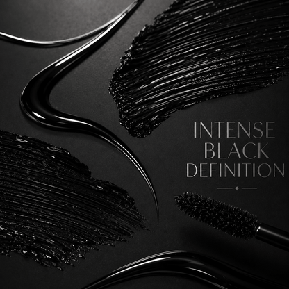 kajal and mascara combo“Luxury black cosmetic texture with bold editorial makeup aesthetic”