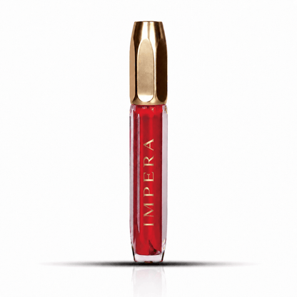 matte liquid lipstick with gold cap on a white background