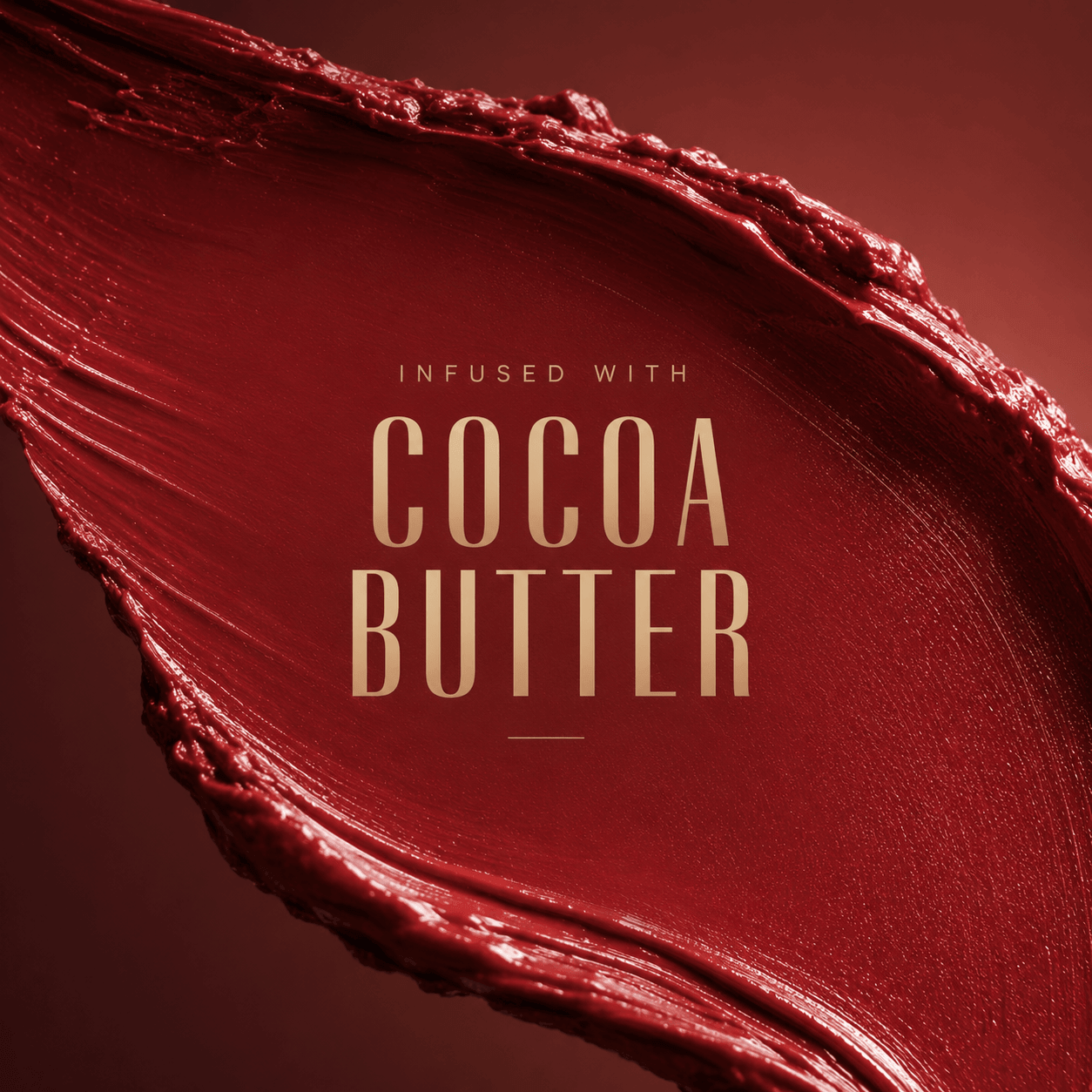 “Bold red matte liquid lipstick texture with rich velvet pigment by IMPERA”