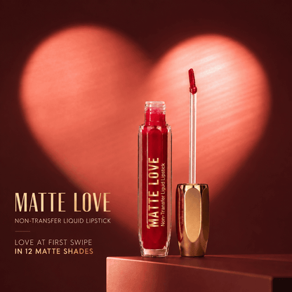 “Luxury heart-shaped matte liquid lipstickcampaign featuring IMPERA Matte Love collection”